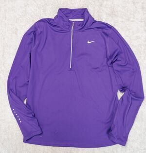 Nike Dri-Fit Element Purple Half Zip Running Mock Neck Jacket Womens Size XL
